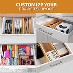 4-Pack Bamboo Drawer Dividers - 2.6 Inches High, Adjustable 12 to 17 Inches Expandable Drawer Organizer Dresser Separator for Clothes, Utensils, Bedroom, Bathroom, Kitchen, Office Storage Organization - Image 4