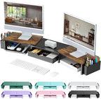 gianotter Dual Monitor Stand Riser With Drawer and 2 Pen Holders by gianotter