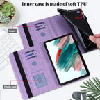 for Kindle Fire Max 11 Case (2023) - Embossed Lace PU Leather Flip Folio with Elastic Band & Card Slots, Multi-Angle Stand, Purple - Image 3