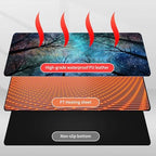 Heated Mouse Pad Hand Warmer, Warm Desk Pad Mousepad Desk Mat with 3 Levels Heating and Auto Shut Down 31.5 x 13 inch PU Leather Warmer Keyboard Mat for Gaming Laptop Office Home, Galaxy Art Forest - Image 4