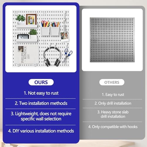 Pegboard Combination Kit, Modular White Wall Organizer - Image 6