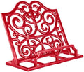 JOGREFUL Cast Iron Cookbook Stand, Kitchen Recipe Holder Scrollwork Red by JOGREFUL
