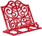 JOGREFUL Cast Iron Cookbook Stand, Kitchen Recipe Holder Scrollwork Red by JOGREFUL