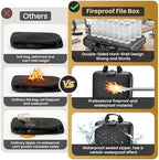 Fireproof Document Box with Lock, Hard case Fireproof File Organizer with 13 Pocket Accordion File Folders, Portable Safe Box - Image 4