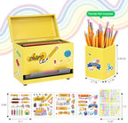 Pencil Dispenser for Classroom & Pencil Holder for Desk with 5 PCS Stickers - Image 4