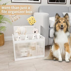 Bamboo Hanging File Organizer, Desktop File Box with Lids, 2 Pack, White - Image 6