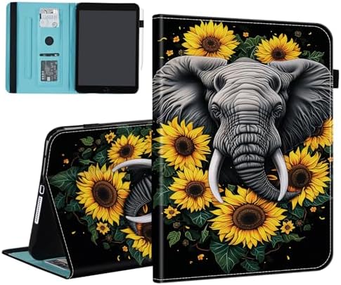 Case for Samsung Galaxy Tab S10 FE Plus 13.1 Inch 2025 Model (SM-X620/X626),Card Slot PU Leather TPU Case Pen Holder Auto Wake Sleep,Sunflower Elephant by Unknown