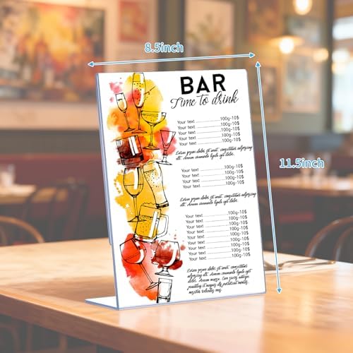 8.5x11 Clear Acrylic Sign Holders (12 Pack), Vertical L-Shaped Tabletop Stands for Menus, Office Documents & Restaurant Signs - Image 5