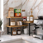 3-Tier Bamboo Corner Organizer Countertop Shelf - Image 5
