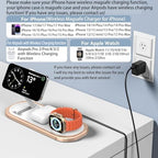 3 in 1 Fast Wireless Charger Stand for iPhone, Foldable Travel Charging Station for Magsafe for iPhone 17/Air/16/15/14/13/12 Series, Apple Watch Series, AirPods pro/2/3/4, Gifts for Women Men (Golden) - Image 2