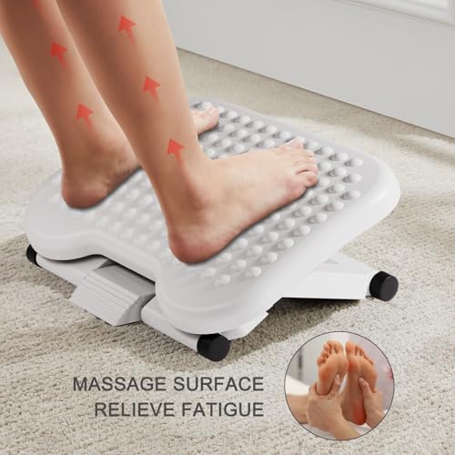 HUANUO Adjustable Foot Rest for Under Desk with 3 Height Position, White - Image 3