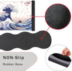 Mouse Pad,Large Pink Desk Mat, 4in1 XXL Mousepad + Keyboard Wrist Rest+Mouse Wrist Rest+Coaster Set with Ergonomic Desk Pad for Home Office Table Computer-Japanese Sea Wave - Image 3