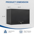 Fesbos Metal Storage Cabinet Black Wall Cabinets with Shelf and Locking Door - Wall Mounted Storage Cabinet for Garage Warehouse Home Office - Assembly Required - Image 3