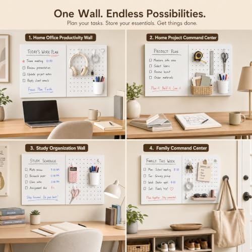 Maxtek Pegboard and Whiteboard Wall Organizer 24 x 24in Panels - Image 6