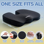 Mureon Office Chair Cushion, Ergonomic Memory Foam Seat Cushion, Mesh Black - Image 2