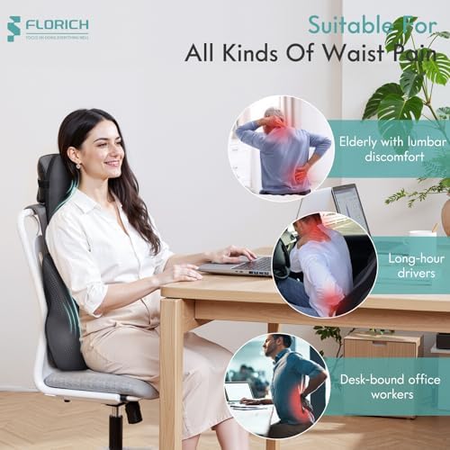 FLORICH Car Lumbar Support Pillow and Neck Headrest Pillow for Office Chair, Ergonomic Memory Foam, Relieves Neck, Back Pain, Pressure-Relieving Back Support for Car, Office Chair & Wheelchair – Gray - Image 5