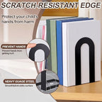 Chunful 10 Pcs Black Metal BookEnds Shelves, 7.5 x 5.75 x 3.5 in - Image 5