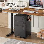 DEVAISE 3 Drawer Wood File Cabinet with Individual Locks, Black - Image 3