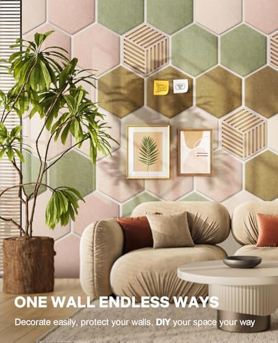 Hexagon Cork Bulletin Board Tiles, Felt Pin Board - Image 6