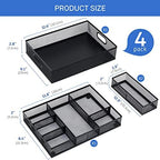 Neudeco Desk Drawer Organizer, 4 Pack Metal Mesh, Black - Image 2