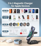 Mukiya 3 in 1 Magnetic Wireless Charging Station for Apple Devices - Image 2