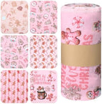 36 Pack Reusable Kitchen Cloths Cotton Towel, Pink Gingerbread by Noveread