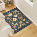 DUKINO 3x4 Area Rug, Floral Washable Rug for Kitchen Non Slip, Navy Blue by DUKINO