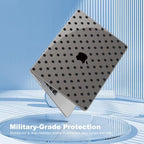 Teryeefi for MacBook Air 13 inch Case M5 M4 M3 M2 (2022-2026 Release) Model A3449 A3240 A3113 A2681, Plastic Hard Shell & Keyboard Cover & Screen Film for MacBook Air 13.6 inch Case - Grey Polka Dots - Image 6