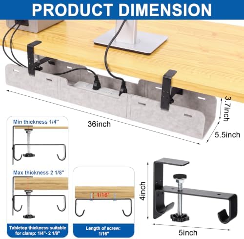 Chumia Under Desk Cable Management Tray No Drill, Beige, 36 Inch - Image 2