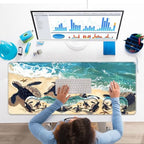 Keyboard Wrist Rest Set,Memory Foam Wrist Support Mouse Pad,31.5"x11.8" Desk Mat for Comfortable Typing & Pain Relief,Non-Slip Base for Office & Home Use - Turtles Crawling on the Beach - Image 7