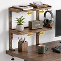 Expandable Clamp on Desk Shelf Organizer Storage with Headphone Holder by ENCIMARTOfficeSupplies
