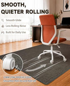 Funwheat Office Chair Mat with Lip for Hard Floors, 36 x 48 in, Espresso - Image 4