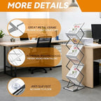 6 Pockets Aluminum Foldable Magazine Rack, Brochure Magazine Display Stand - Image 3