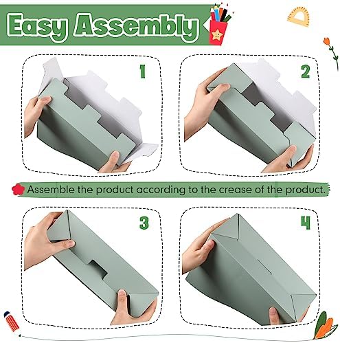 Colarr 24 Pcs Cardboard Magazine File Holder Book Bins, Fresh Color - Image 3