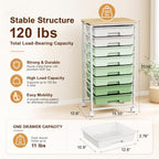 LEHOM Rolling Storage Cart with 8 Drawers, Utility Cart on Lockable Wheels - Image 2