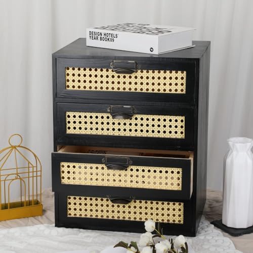 GoooodGIFT Wooden Drawers Large Wooden Box with Drawer, Black - Image 4