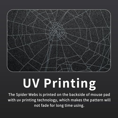 XVX Glass Mouse Pad for Gaming, Black Spider Webs Hard Gaming Mousepad, Professional Large Mouse Mat 16.2" x 12.2", Special Glass Surface with Improved Precision and Speed - Image 3