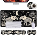 Keyboard Wrist Rest+Mouse Wrist Pad+Desk Pad Set,Memory Foam Ergonomic Easy Typing Pain Relief for Computer Laptop Office Home - Cute Elephant by DSRGRGFDJ