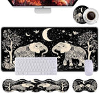 Keyboard Wrist Rest+Mouse Wrist Pad+Desk Pad Set,Memory Foam Ergonomic Easy Typing Pain Relief for Computer Laptop Office Home - Cute Elephant by DSRGRGFDJ