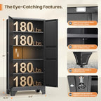 Yizosh Metal Pantry Cabinet, 75" Kitchen Pantry - Image 2