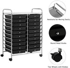 Giantex 20 Drawer Rolling Storage Cart Tools Scrapbook Paper Office School Organizer (25 x 15 x 35 Inch, Black) - Image 6