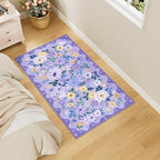 DUKINO 2x4 Entryway Rug, Floral Washable Kitchen Rugs Non Slip, Purple - Image 3