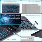 Keyboard Case for Samsung Galaxy Tab S10 Lite/S10 FE/S9 FE 5G 10.9"/S9,Mouse and 7 Color Backlit Keyboard,Pencil Holder, Magnetic Detachable,Premium PU Leather Cover with Auto Sleep/Wake,Gray+Mouse - Image 3