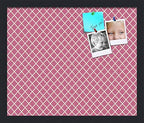 PinPix 18x15 inch Cork Bulletin Board. This Decorative Framed Pin Board Comes with Diamond Pattern in Hot Pink Design and Satin Black. Ideal for Home, Office Decor or School (PinPix-302) by PinPixBulletinBoards