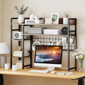 POWERSTONE Desktop Bookshelf for Monitors up to 32", Rustic Brown by POWERSTONE%C2%AE