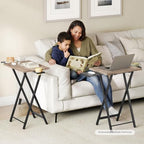 HOOBRO Folding TV Tray Table with Cup Holder & Side Tray, Snack Table - Image 2