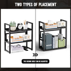 Brakki Desk Shelf Organizer, 2-Tier Desktop Bookshelf, Small Office Shelf - Image 6