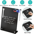2PCS Black Acrylic Calendar Dry Erase Board with Stand for Desk, 16x12 Large Desktop Monthly Whiteboard Magnetic Fridge Memo Board, Daily Planner Chalkboard Easel for Office, School - Image 4