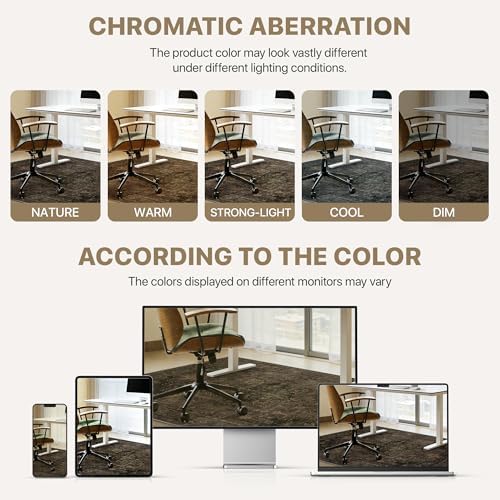48"x60" Office Chair Mat for Hardwood Floor, Non-Slip Charcoal Brown - Image 6