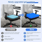 Thicken 19.7in Seat Cushion, Gel Seat Cushion for Long Sitting–Office Chair, Wheelchair, Car Cushion, Large Cooling Pad for Back Pain, Sciatica, Tailbone Pain Relief - Image 5